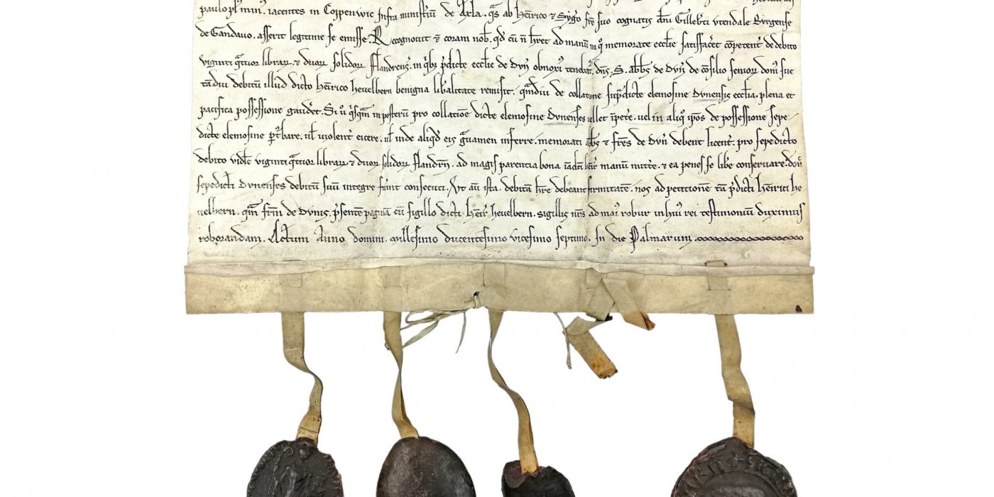 Deze oorkonde uit 1228 werd aangekocht om de Abdijmuseumcollectie te verrijken.