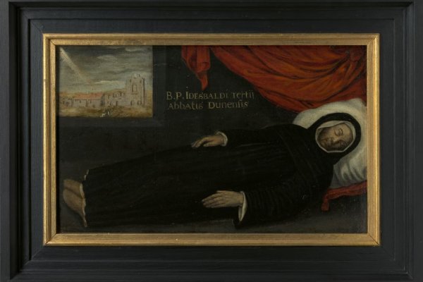 Schilderij - abt Idesbald op sterfbed